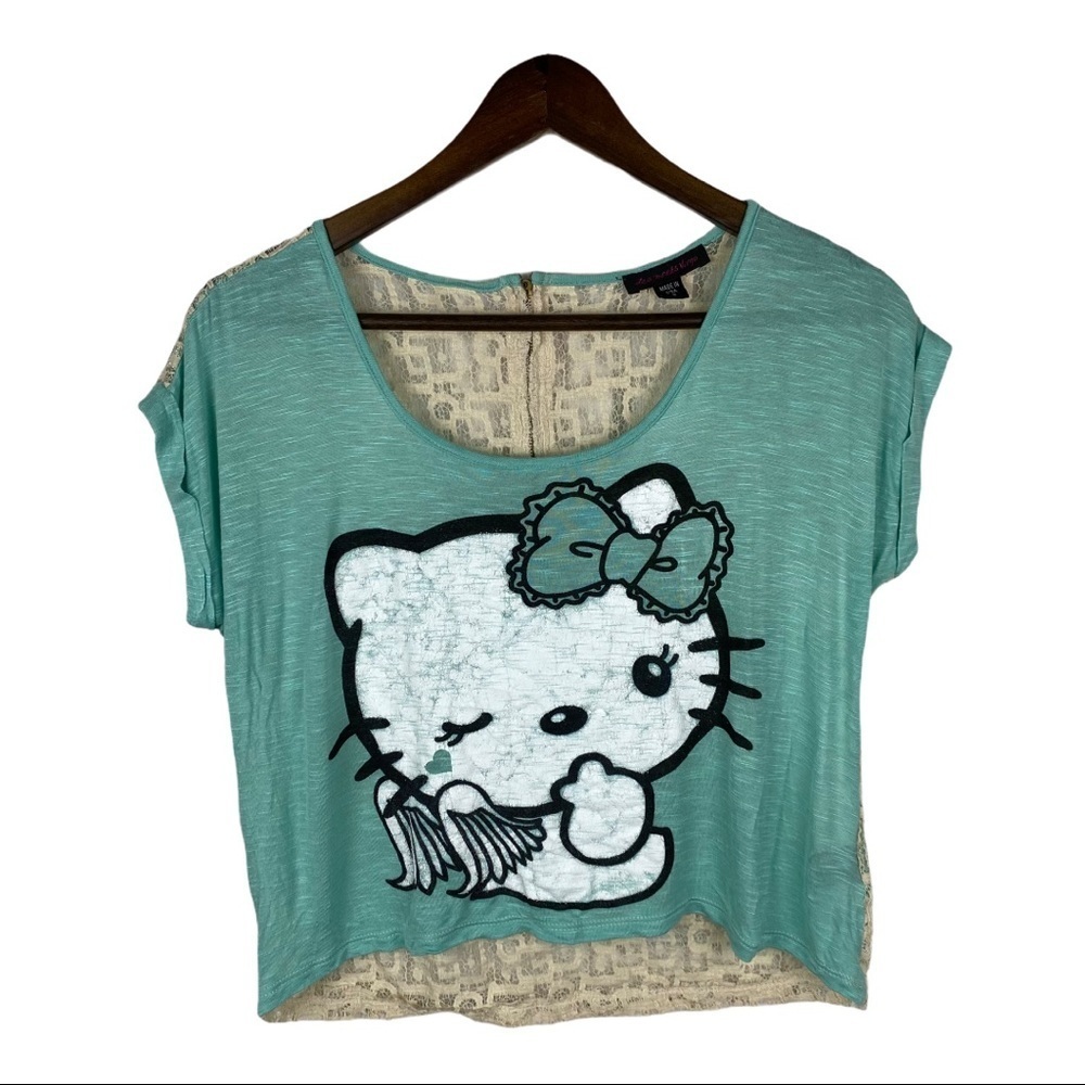 Leo Meets Virgo Hello Kitty Lace Back Crop Top